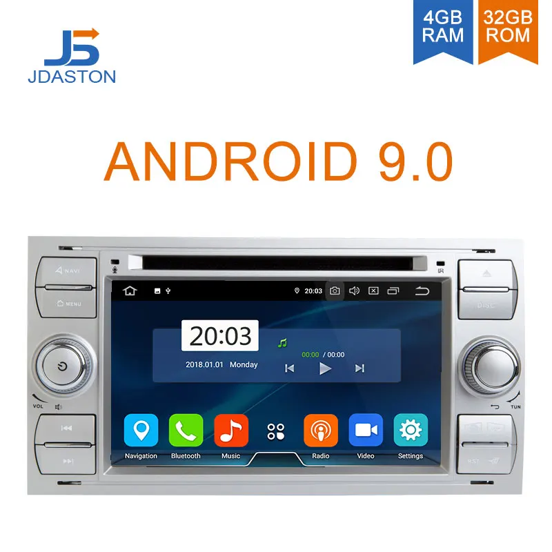 

JDASTON Android 9.0 Car Multimedia Player For Ford FOCUS MONDEO S-MAX C-MAX Kuga GPS Navigation Radio Stereo DVD CD WIFI 4G+32G