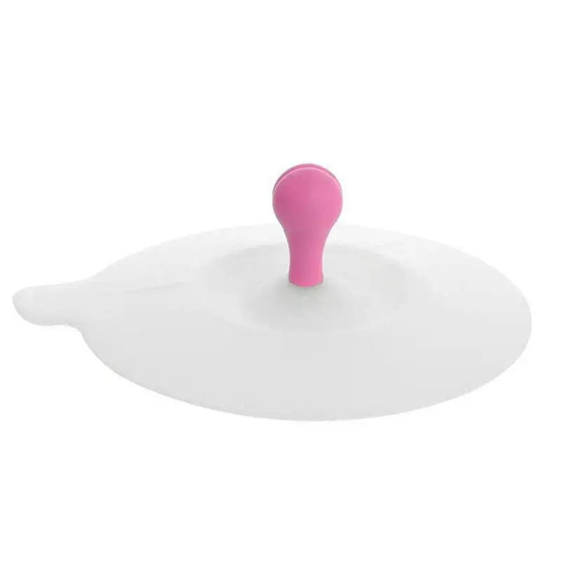 Силиконовая ложка с зажимом, керамическая крышка для чашки, кухонная чашка, питьевая вода, оригинальная бутылка, крышка, пыльник, силиконовая крышка для чашки - Цвет: Pink