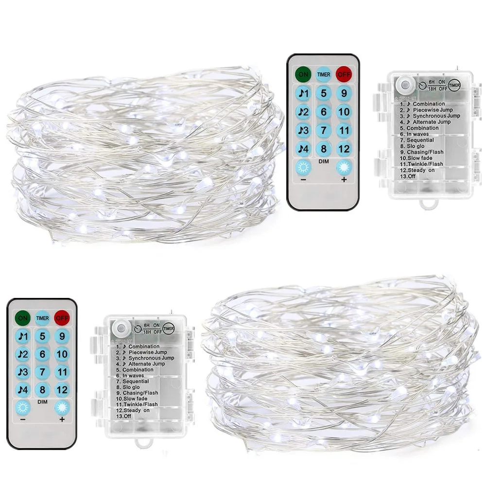 

USB String Lights with Music 8 Modes 17 Keys Remote Control Fairy Lamp Decorations HVR88