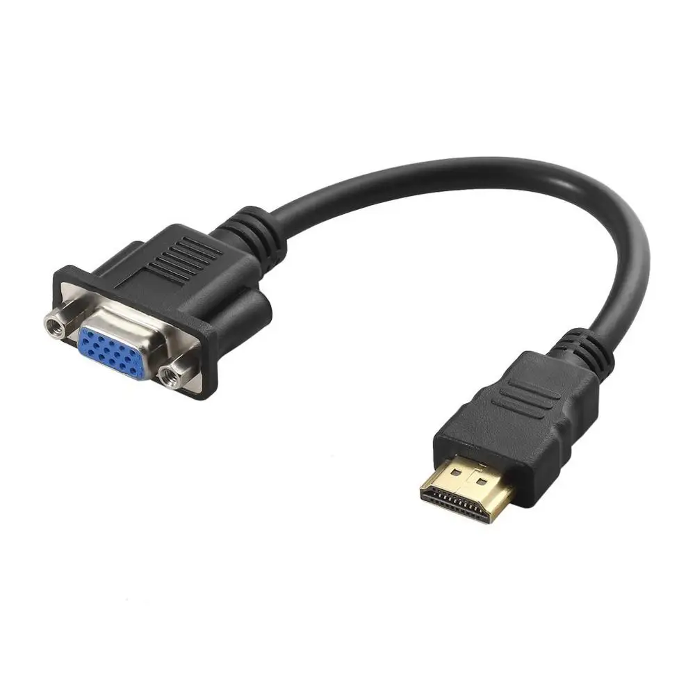 HDMI мужчин и VGA D-SUB 15 контактов Женский видео AV адаптер конвертер кабель для Набор для HDTV-Top Черный Прочный легкий - Цвет: Black