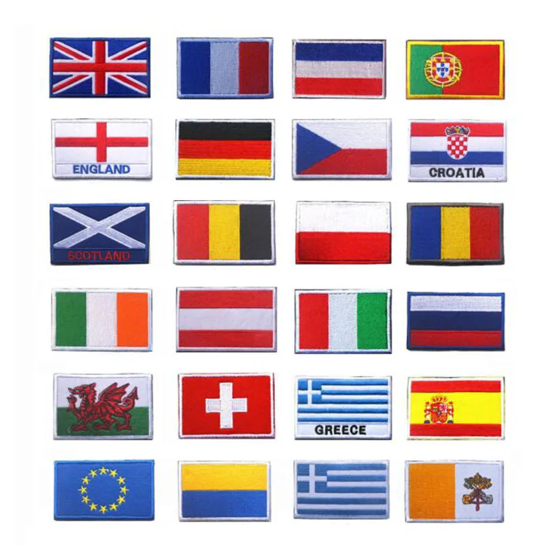 

Embroidered Hook Surface 1 Piece National Flag Patch 3D Tactical Army Uniforms Badges Striped Fabric Cloth Jacket Jacket Cowboy