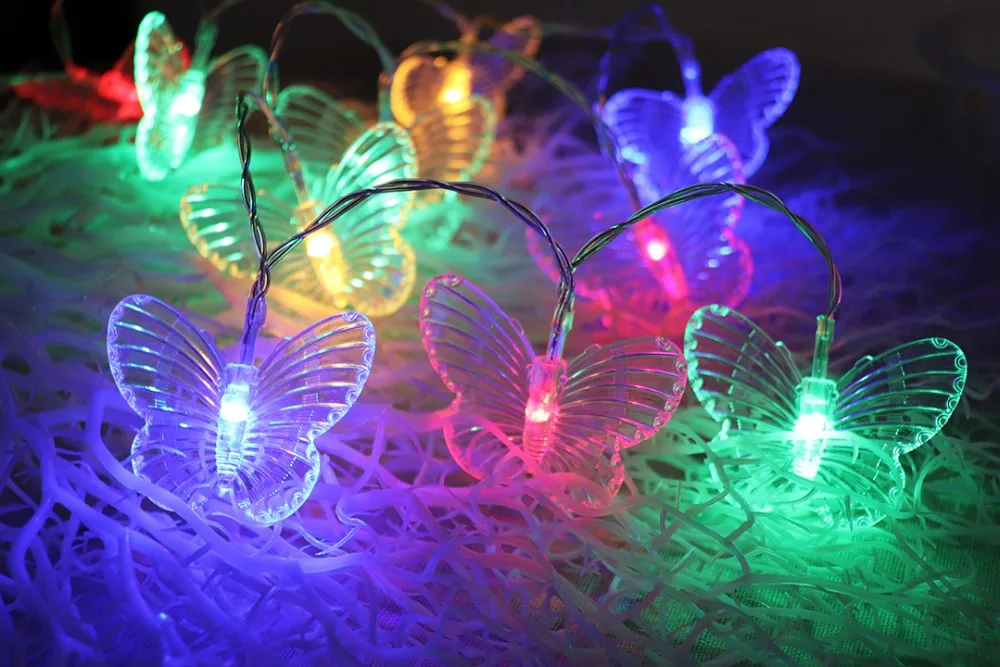 Светодиодный светильник-гирлянда в виде бабочки, Fiary светильник s для внутреннего и наружного сада, вечерние, рождественские, свадебные украшения, USB Gerlyanda IQ