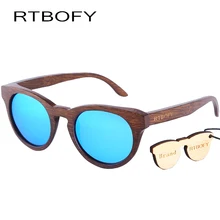 New fashion Sunglasses Women Glass Bamboo Sunglasses Polarized sunglasses au Retro Vintage Wood Lens Wooden Frame Handmade.ZB55