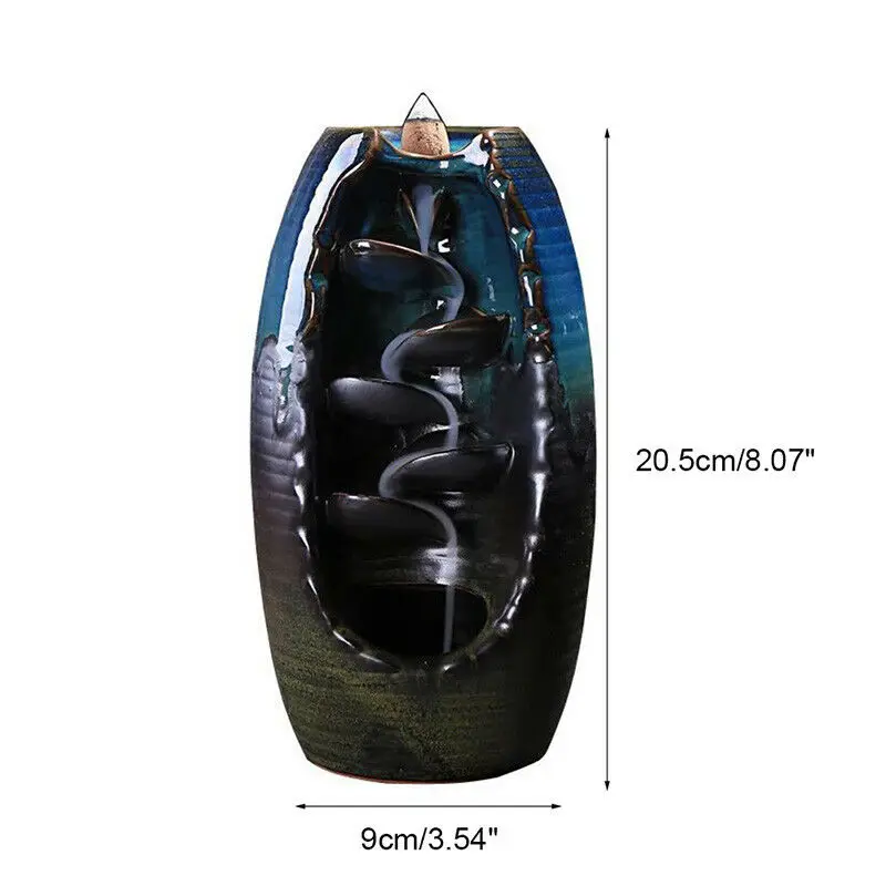 Mountain River Handicraft Incense Holder - Ceramic Backflow Waterfall Smoke Incense Burner Censer Holder for Home Decor - Perfect Mother's Day Gift image 5