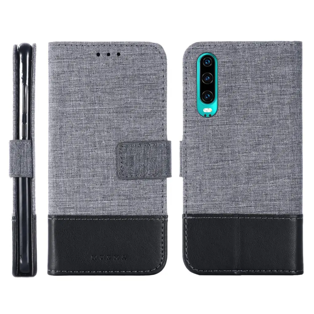 Чехол Muxma для Huawei P30 P20 P10 P8 Lite 2017 Mate 9 10 20 Холщовый откидной кожаный чехол-бумажник