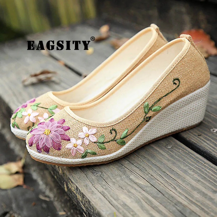 platform shoes with flowers