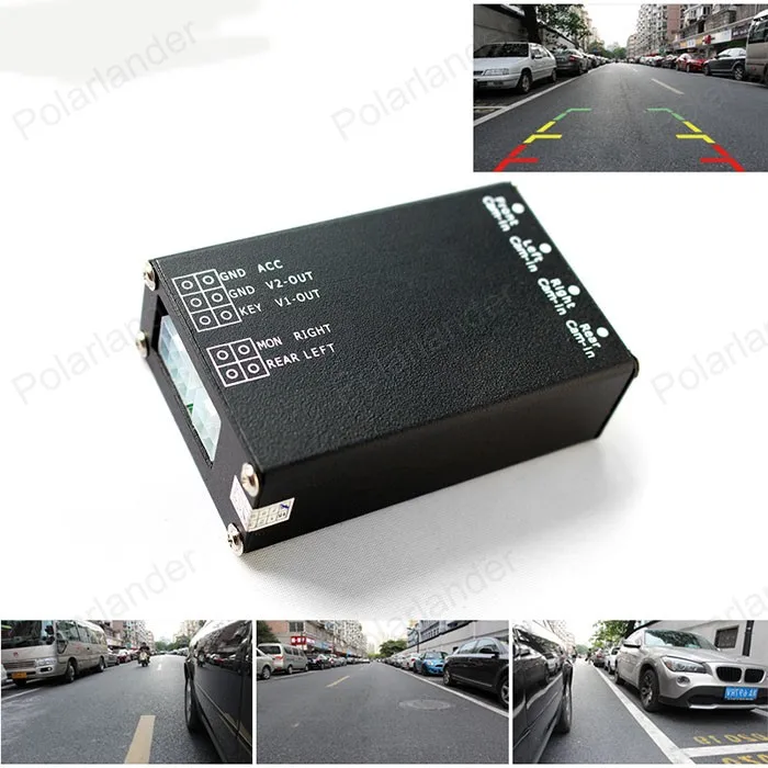 

Car Camera Control Box 4 Way Cameras Switch System For Rear Left Right Size Front Camera 360 View