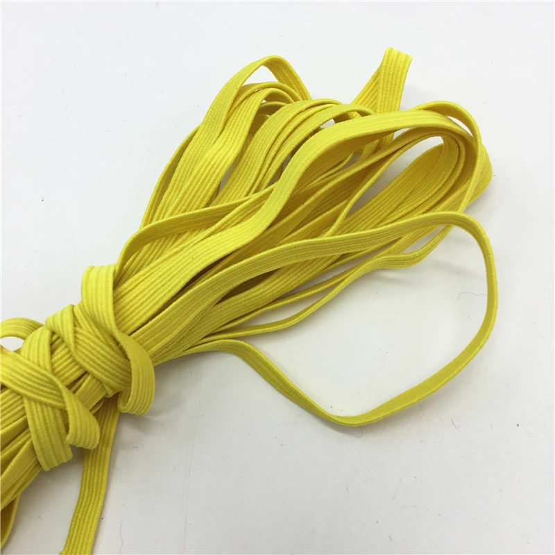 5Yards/lot 1/4" 6mm Yellow High Elastic High Quality Elastic Band