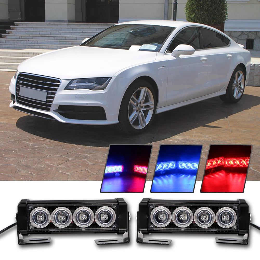 Ю. М. E яркий 2x 4smd DRL мигающий светодиод аварийного Предупреждение лампы полиции