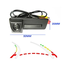 92*35mm HD CCD Invertendo Trajetória Trackin Para Skoda Fabia Octavia Roomster Superb Yeti Tronco punho Do Carro 520TVL Câmera de segurança