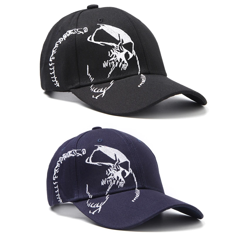 

2019 latest baseball cap. Cotton stitching skull patterns hop cap adjustable button cap for men and women.