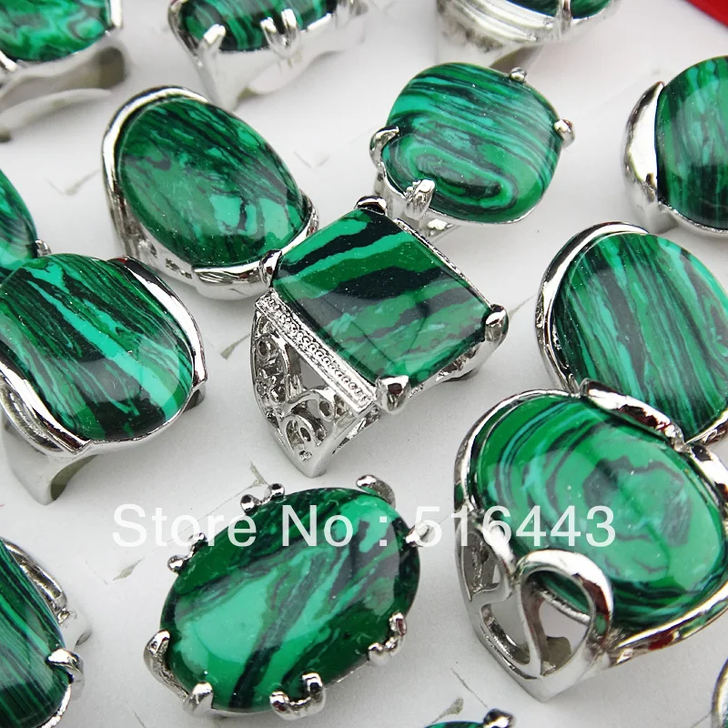 10 шт. женские и мужские кольца из натурального малахита|jewelry lots|wholesale jewelry lotswholesale