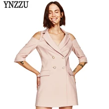 Ynzzu с плеча Элегантный Для женщин блейзер Новинка года осень средней длины три четверти рукав офис Куртки тонкий Для женщин костюм yo306