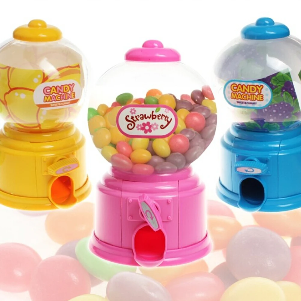 New Pink Plastic Candy machine Snacks Storage Boxes Gifts Toy Free Fast