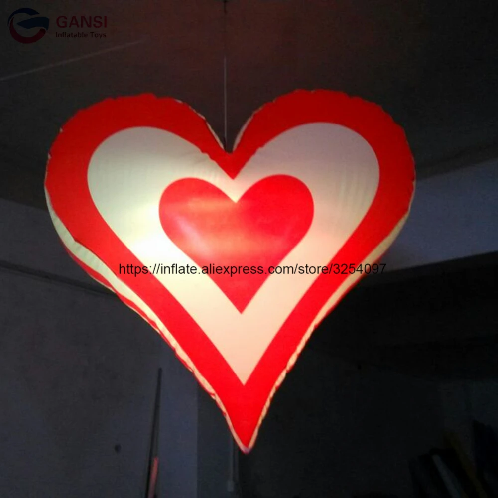 Valentines' Day Decorations inflatable lighting heart shape balloon 2m height inflatable heart