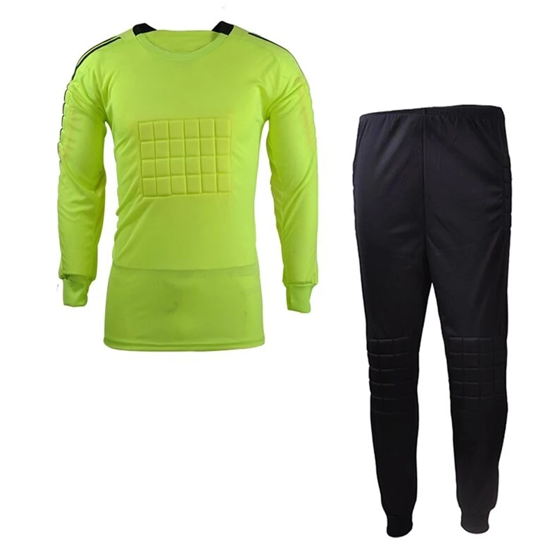 

B.BANG  Men's Soccer Goalkeeper Training Jersey Sets Sponge Protector Suit Football Goalkeeper Uniforms Doorkeepers Pants Shirt