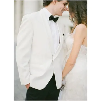 

Smoking Terno New Arrival Real Wedding Suits For Men Mens Shawl Lapel Grooms Tuxedos Two Piece Groomsmen Suit (jacket+pant)