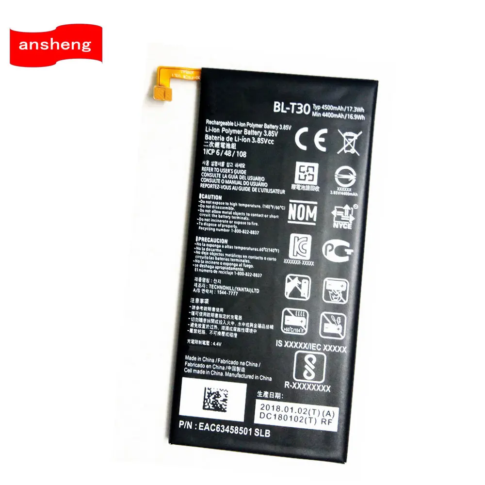 

High Quality 4500mAh BL-T30 battery for LG X Puissance 2 II L64VL M320F M320N M322 L63BL K10 Puissance M320 M320DSN M320TV MLV7N
