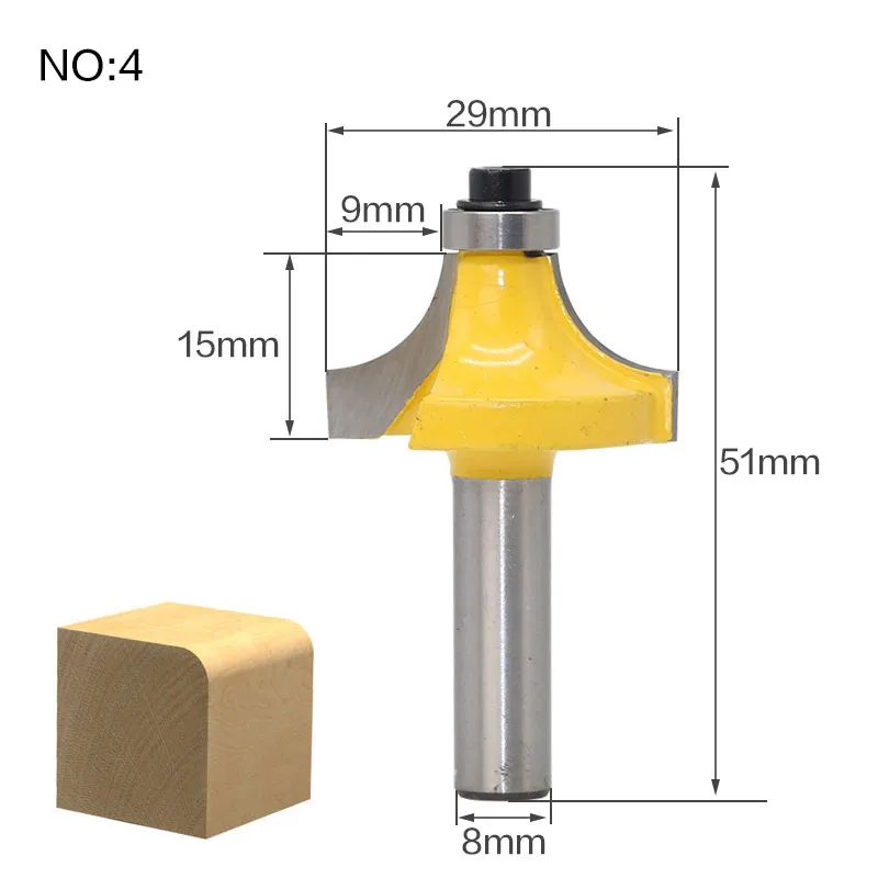 1 шт. 8 мм хвостовик древесины фреза прямой конец насадка-триммер очистки флеш отделка Уголок Круглый бокс биты фрезерные Cutte RCT