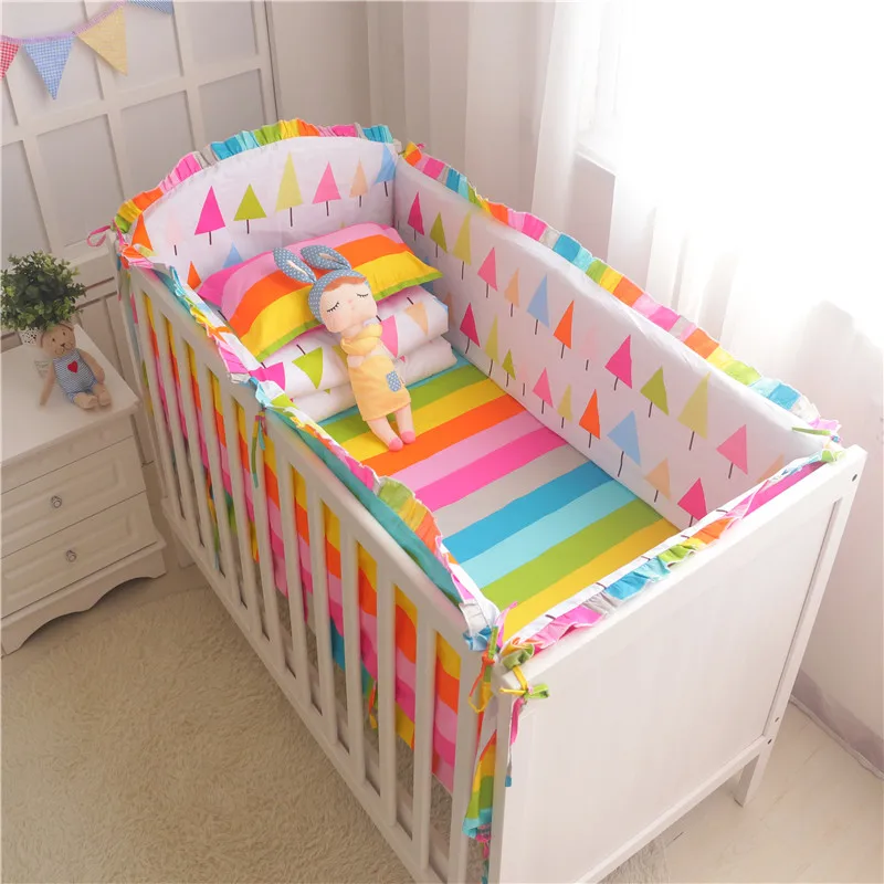 6pcs/set baby bedding set crib bumper sheet pillowcase crib around