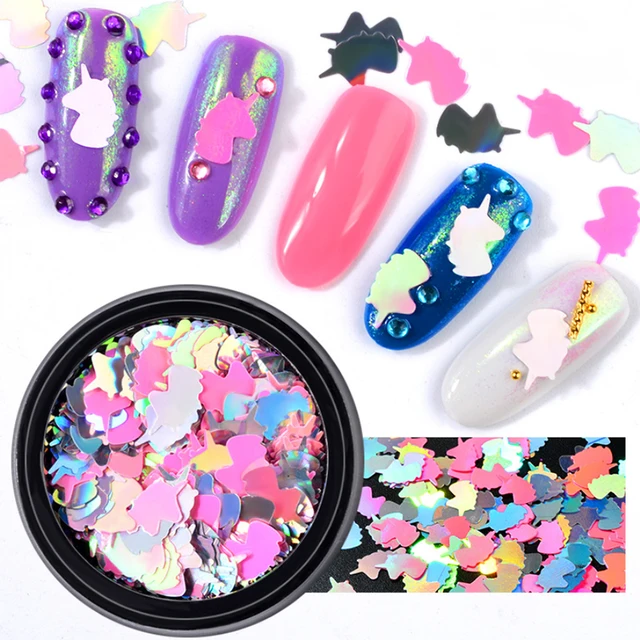 1 5g Gorgeous Unicorn Nail Art Sequins Glitters Colorful Uv Gel