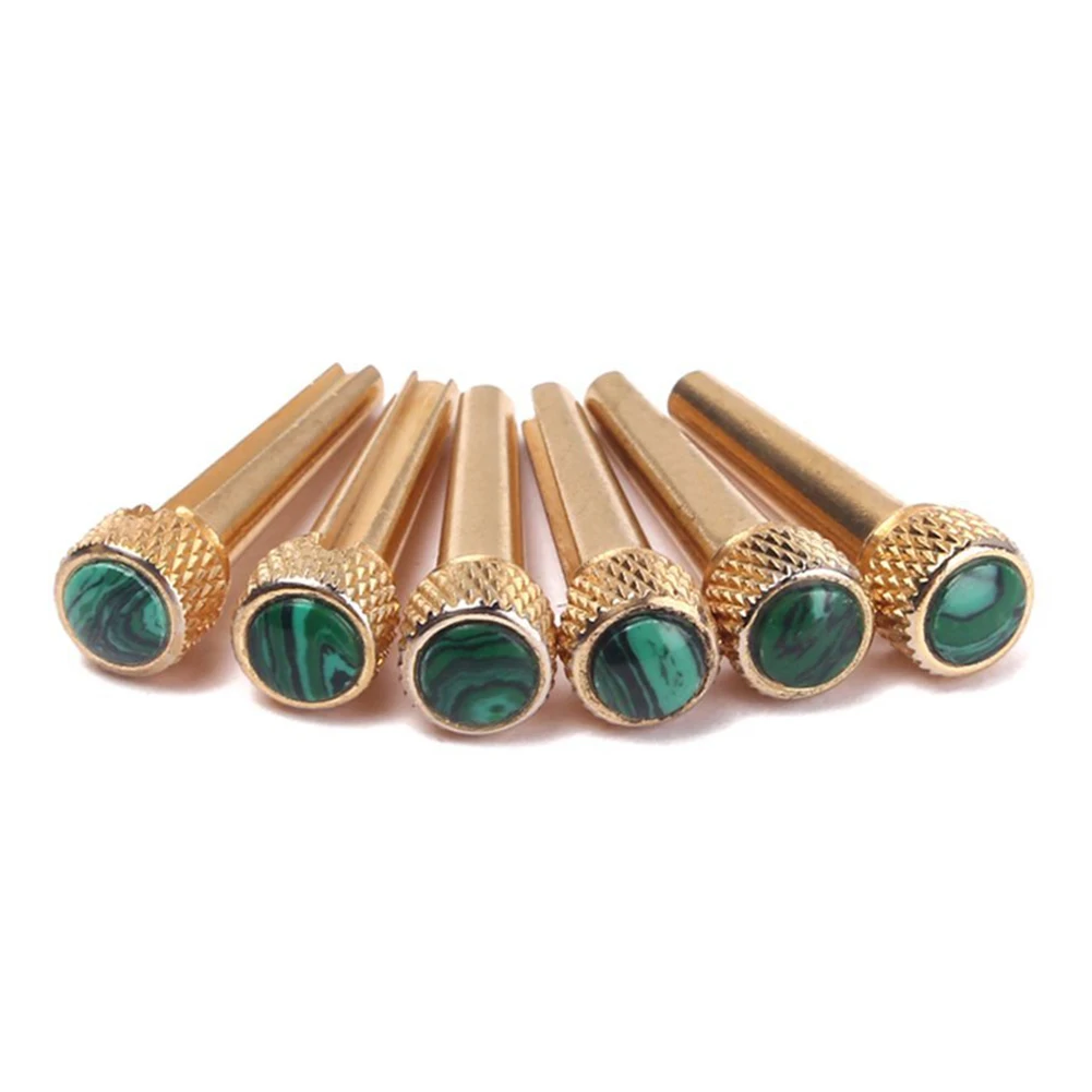 

HLBY 6pcs Inlaid Abalone Dot Acoustic Guitar Bridge Pins Replacement Part
