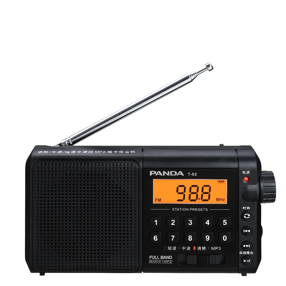 

PANDA T-02 radio old people can plug in the charge card semiconductor portable FM broadcast