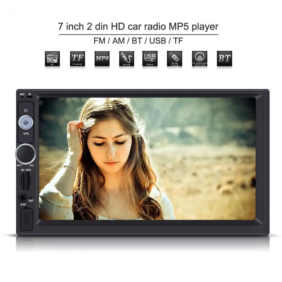 

7 Inch Car Radio Player 2 DIN HD Touch Screen Bluetooth GPS Car Stereo Radio FM/USB/AUX/MP5 Player Multimedia Car-Styling