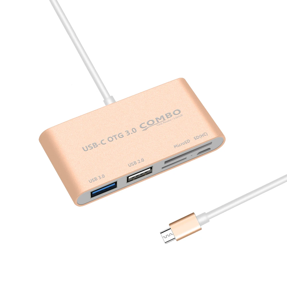 USB C концентратор к кардридеру адаптер Тип C к HDMI RJ45 Ethernet для Macbook Pro USB-c type-c разветвитель мульти комбо - Цвет: Gold