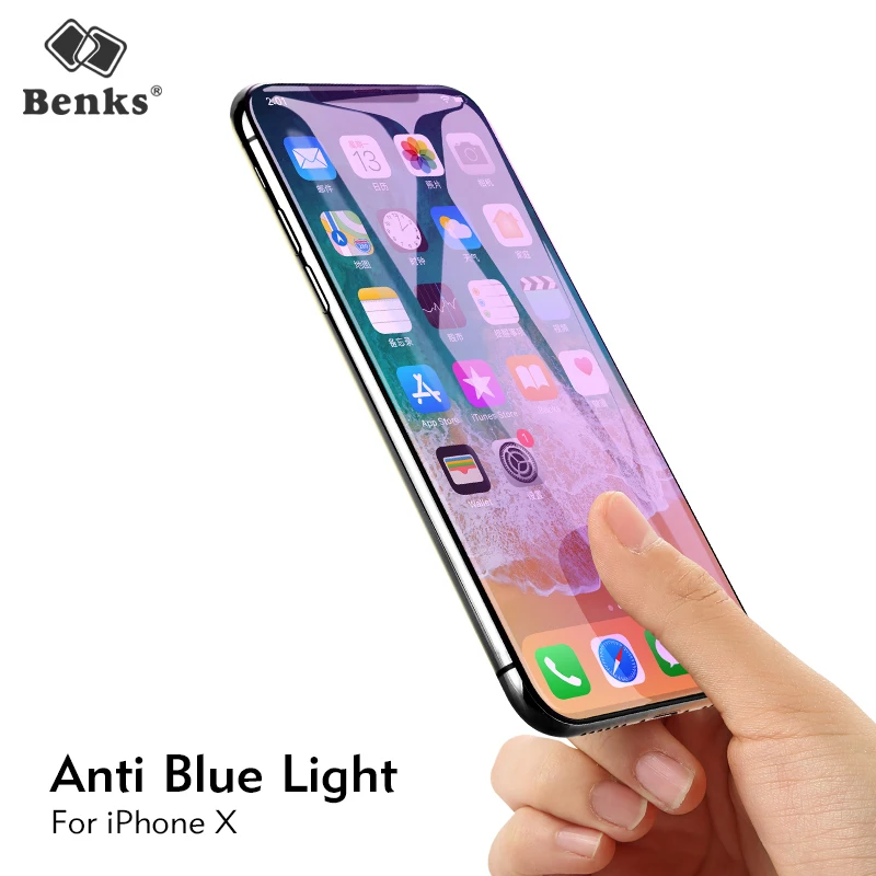 

Benks Tempered Glass For iPhone X Screen Protector OKR+ Anti Blue Light HD Transparent Fit Protective Glass Film For iPhone X