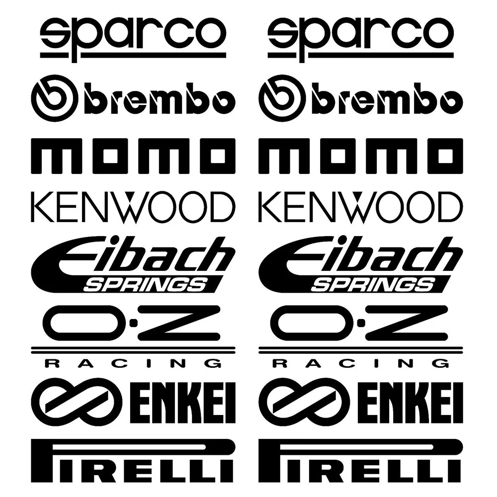 

16PCS Car Door Stickers Set Reflective Sticker Car Kit Sponsor Technical Sticker Waterproof Racing Decoration Stickers