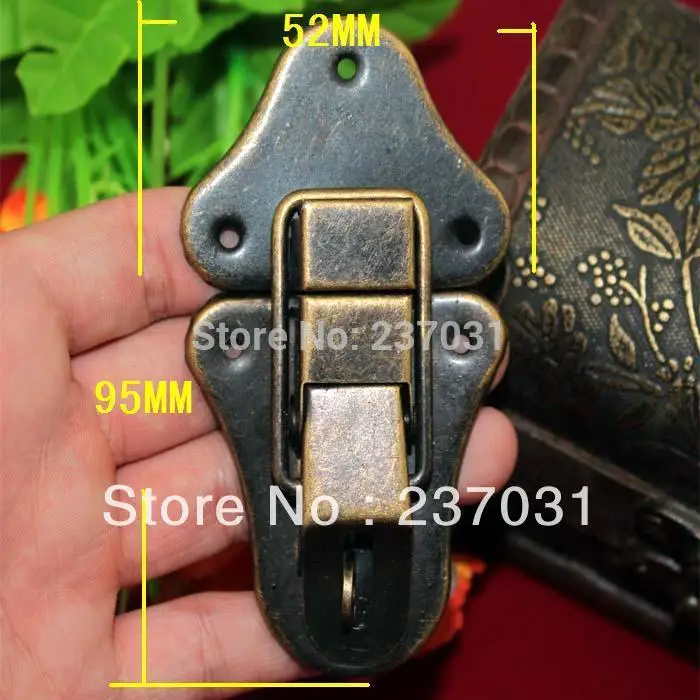 95 * 52 mm button antique box/tin trunk lock/wood packaging hardware