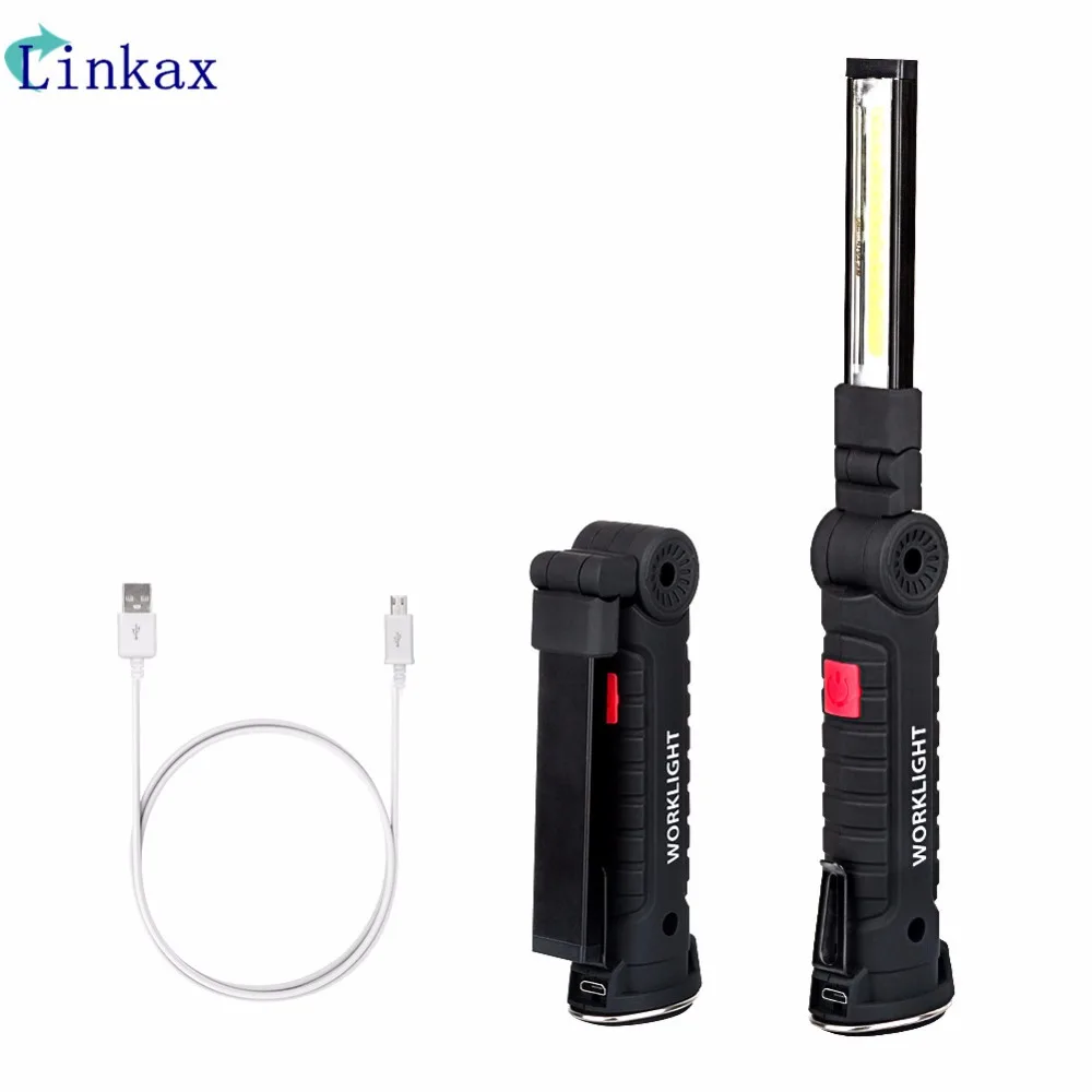 LED Rechargeable Magnetic COB Torch Handheld Inspection Lamp Cordless  Worklight Work Lights Shockproof Flashlight Zoomable Spot - AliExpress