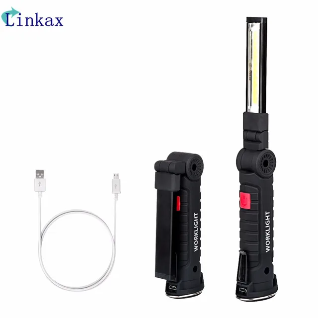 5 Modes COB LED Work Light USB Rechargeable Magnetic Torch