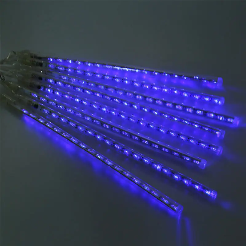 8Pcs Shower Rain Tubes Lamps 3M Fairy Christmas Tree Outdoor Garden Square Holiday String Light  AC220V 110V Wedding Party Decor (4)