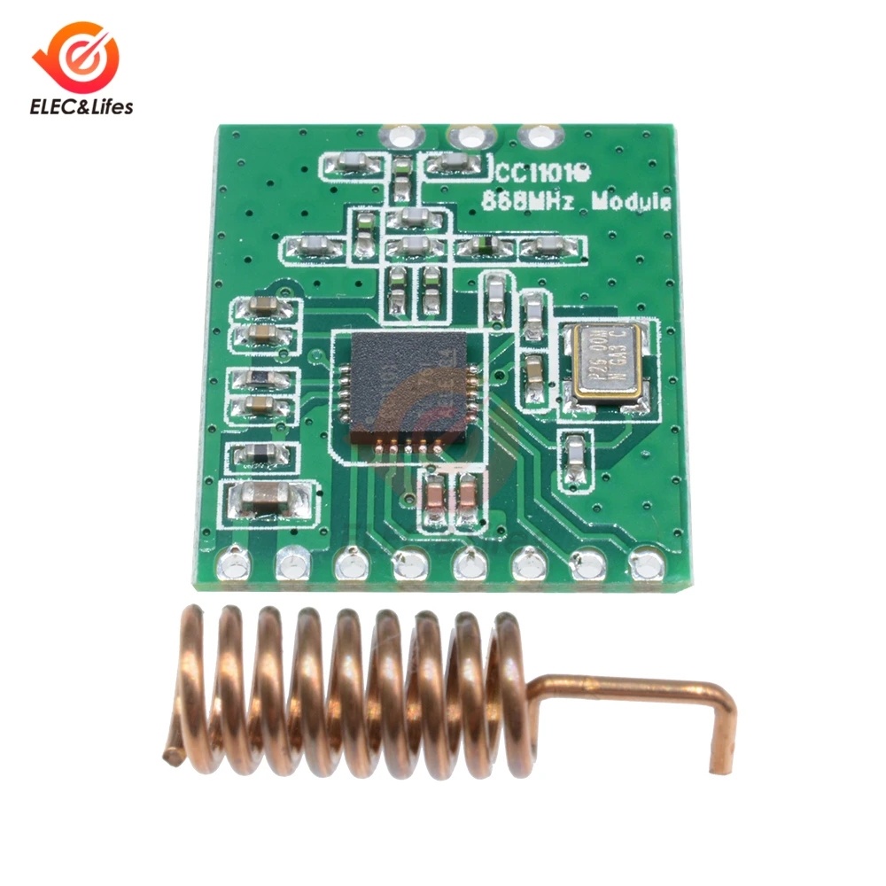 

CC1101 868MHz Wireless transceiver Module Long Distance Transmission Antenna SPI Interface 1.8-3.6V For FSK GFSK ASK MSK 64-byte