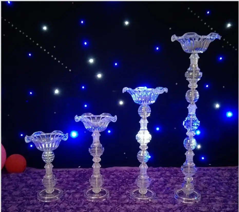 

30cm 65cm 80cm 90cm tall Acrylic crystal candlestick for wedding decorations