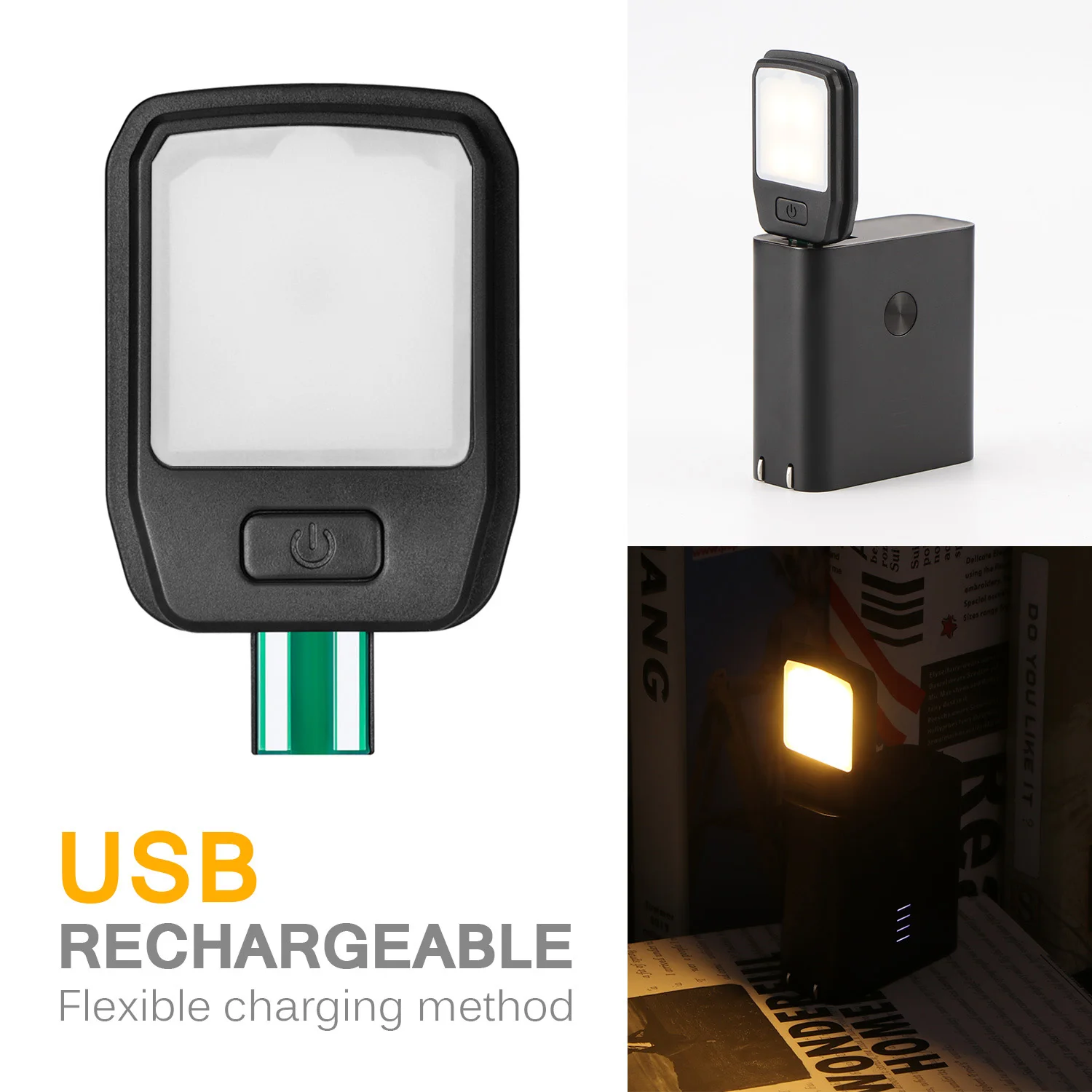Портативная мини USB лампа для чтения с зажимом заряжаемая внешним аккумулятором