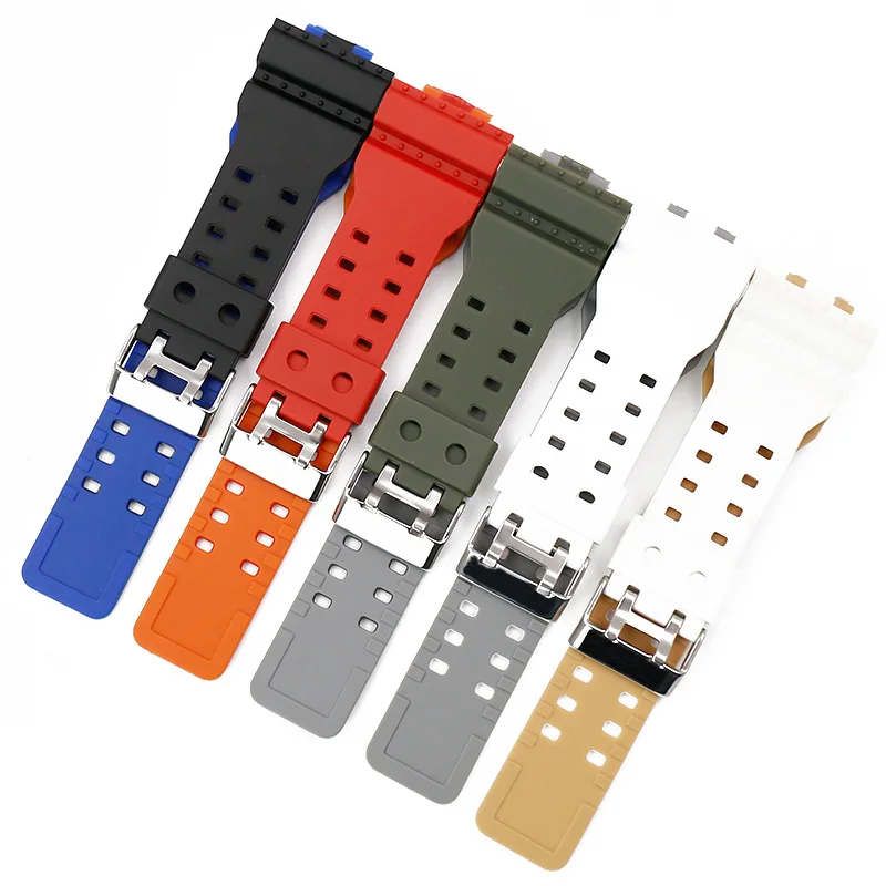Pin buckle resin strap men's watch accessories for Casio G-SHOCK GA-100/110 120 GD-100 120 G-8900 GA-300 rubber strap Watch band