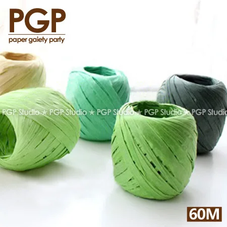 

[PGP] Green Paper Raffia Cord, Ribbon set, for St. Patrick's Day Kids Birthday Turtles Party Gift Thanks Package Decoration