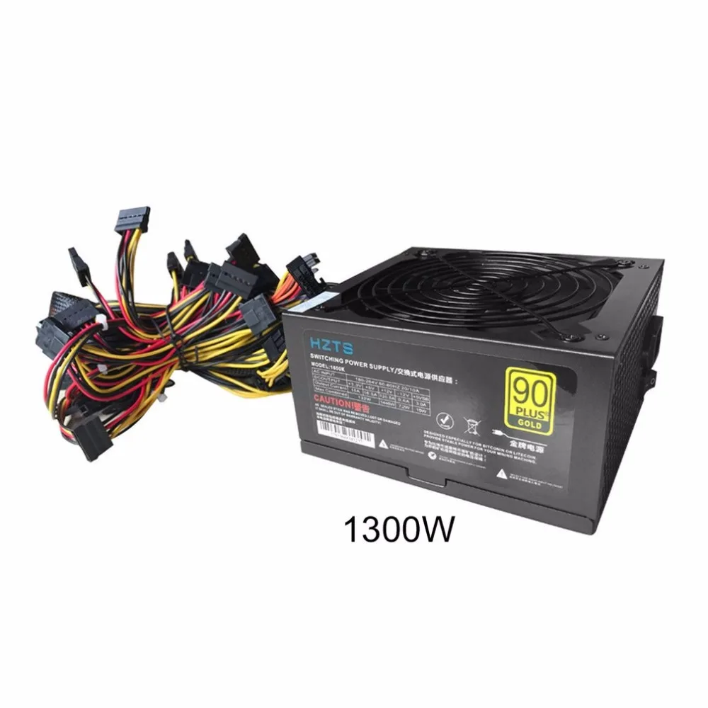1300W Power Supply 8 SATA IDE Dedicated Power Supply Support 12 Graphics Card For Eth Rig BTC Mining Miner Machine with Fan 1300W Power Supply 8 SATA IDE Dedicated Power Supply Support 12 Graphics Card For Eth Rig BTC Mining Miner Machine with Fan