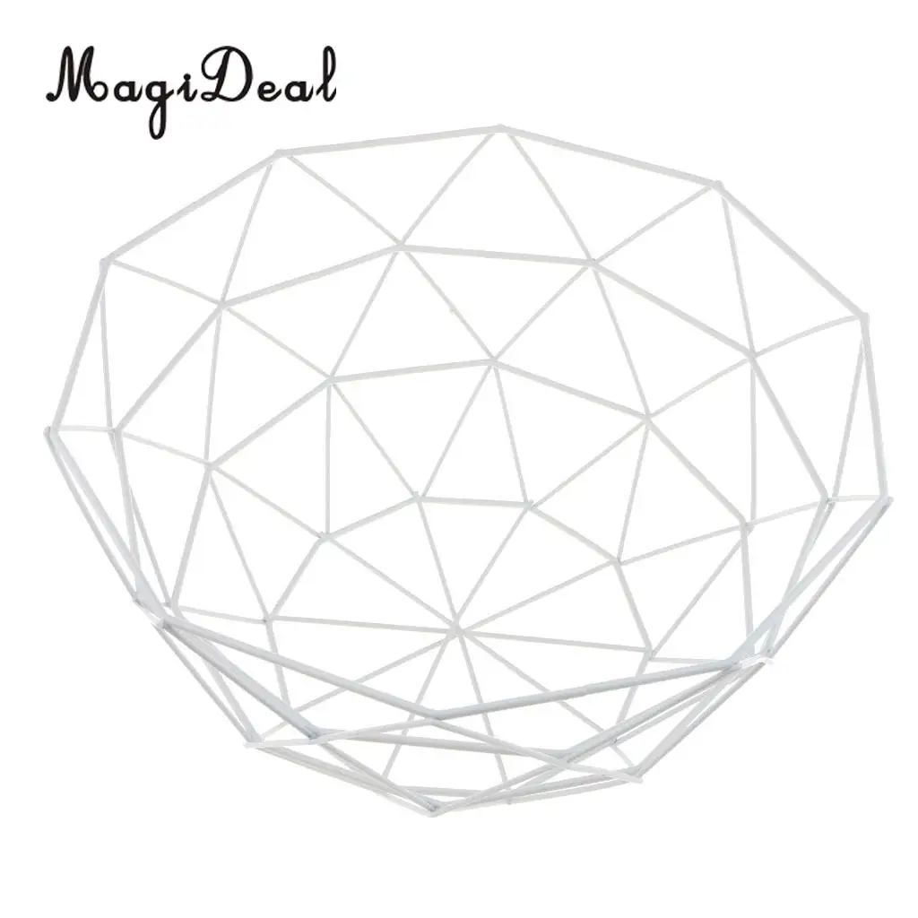 MagiDeal Iron Wire Fruit Basket Bowl Food Serving Basket Candy Biscuit Snack Holder, Apples Orange Bananas Basket