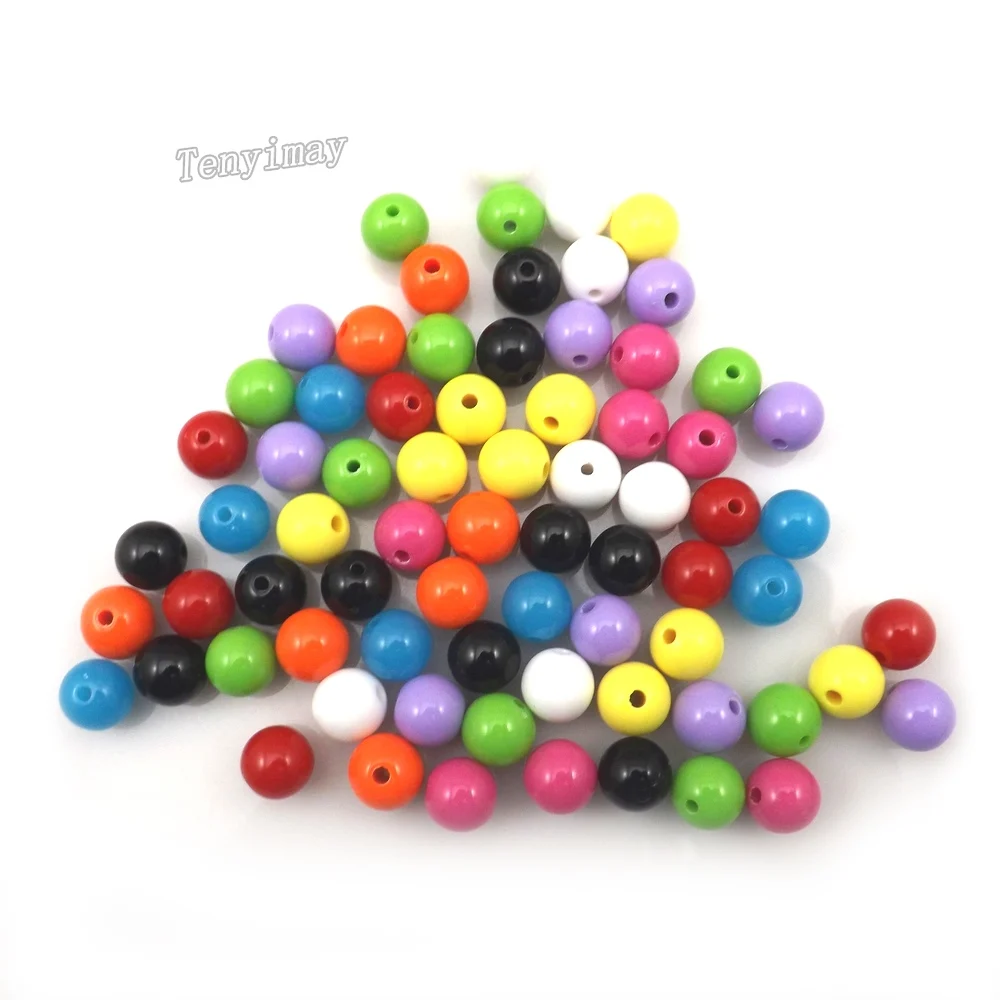 

1000pcs/lot 8mm Solid Acrylic Beads For DIY 10 Colors For Choose