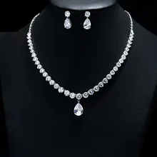 Свадебный костюм Интимные аксессуары кубический циркон Кристалл Люкс Серьги и стразами Цепочки и ожерелья Ювелирные Наборы для невест