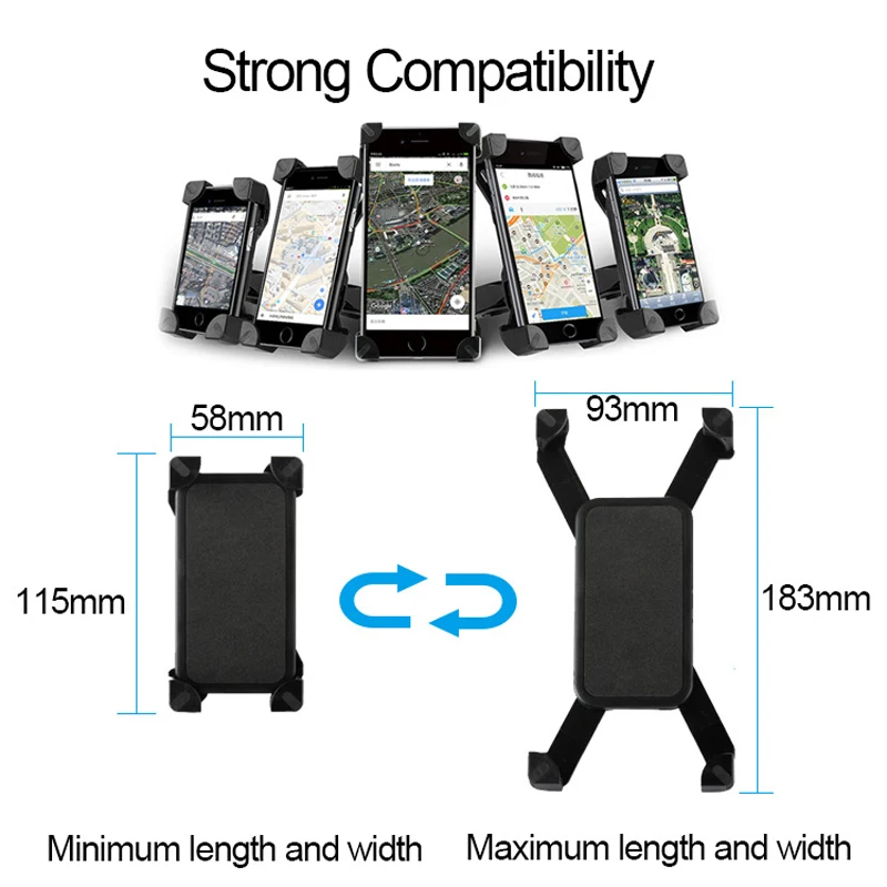 Мотоцикл держатель Подставка для сотового телефона вращающийся мотоцикл крепёжный кронштейн для iPhone samsung gps зеркало заднего вида монтажный зажим
