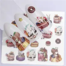 YWK1 PC сладости мороженое летние наклейки для ногтей смешанные красочные фрукты DIY водяные наклейки для ногтей художественные украшения Маникюрный Инструмент