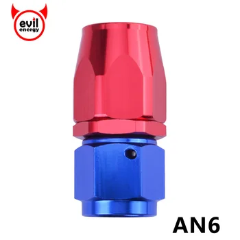 

evil energy AN6 Oil Fuel Swivel Male Hose End 0 Degree Straight Swivel An Fittings Adapter Hose End Oil Fuel Reusable Fitting