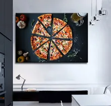Modern Pizza Restaurant Wall Decorative 1 Piece Framework Or Frameless Picture Canvas HD Print Delicious Pizza Food Painting поло print bar pizza