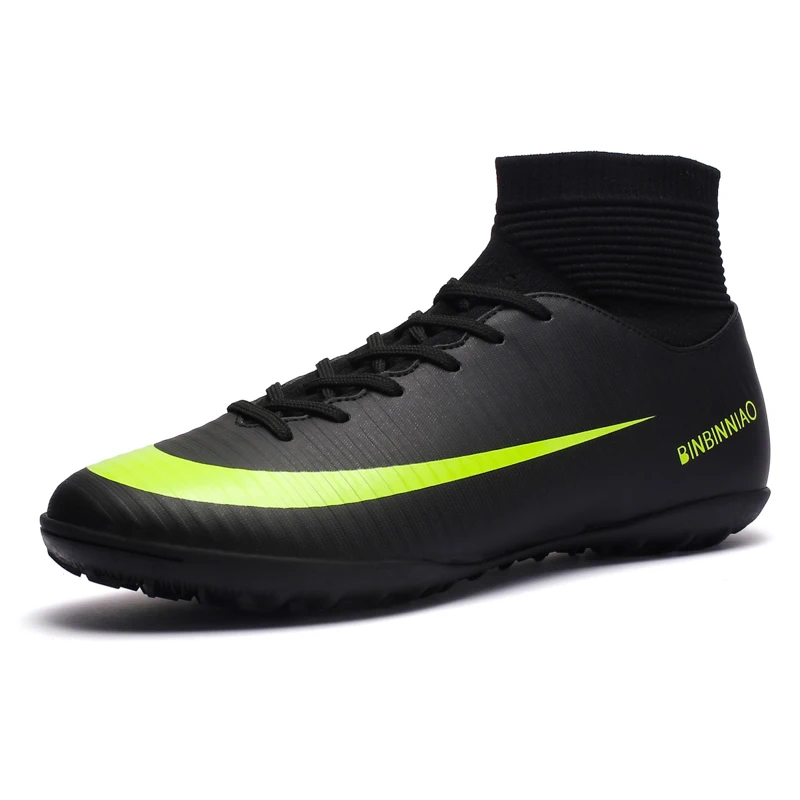 

2019 New Mens Soccer Cleats High Ankle Futsal Soccer Shoes Turf Adult Superfly Kids Hard Court Football Shoes