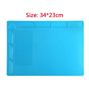 

34x23cm Heat Insulation Silicone Pad Insulation Pad Maintenance Platform BGA Soldering Repair Station With 20cm Scale Ruler